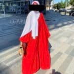 Robe abaya de mariée pour femme musulmanes, robe de princesse femme voilées avec manches bouffantes à bretelles et coupe extra large, portée avec un hijab façon khimar 3 voiles. Robe femme Aid, magnifique tenue pour l'Eid. Style abaya saoudienne