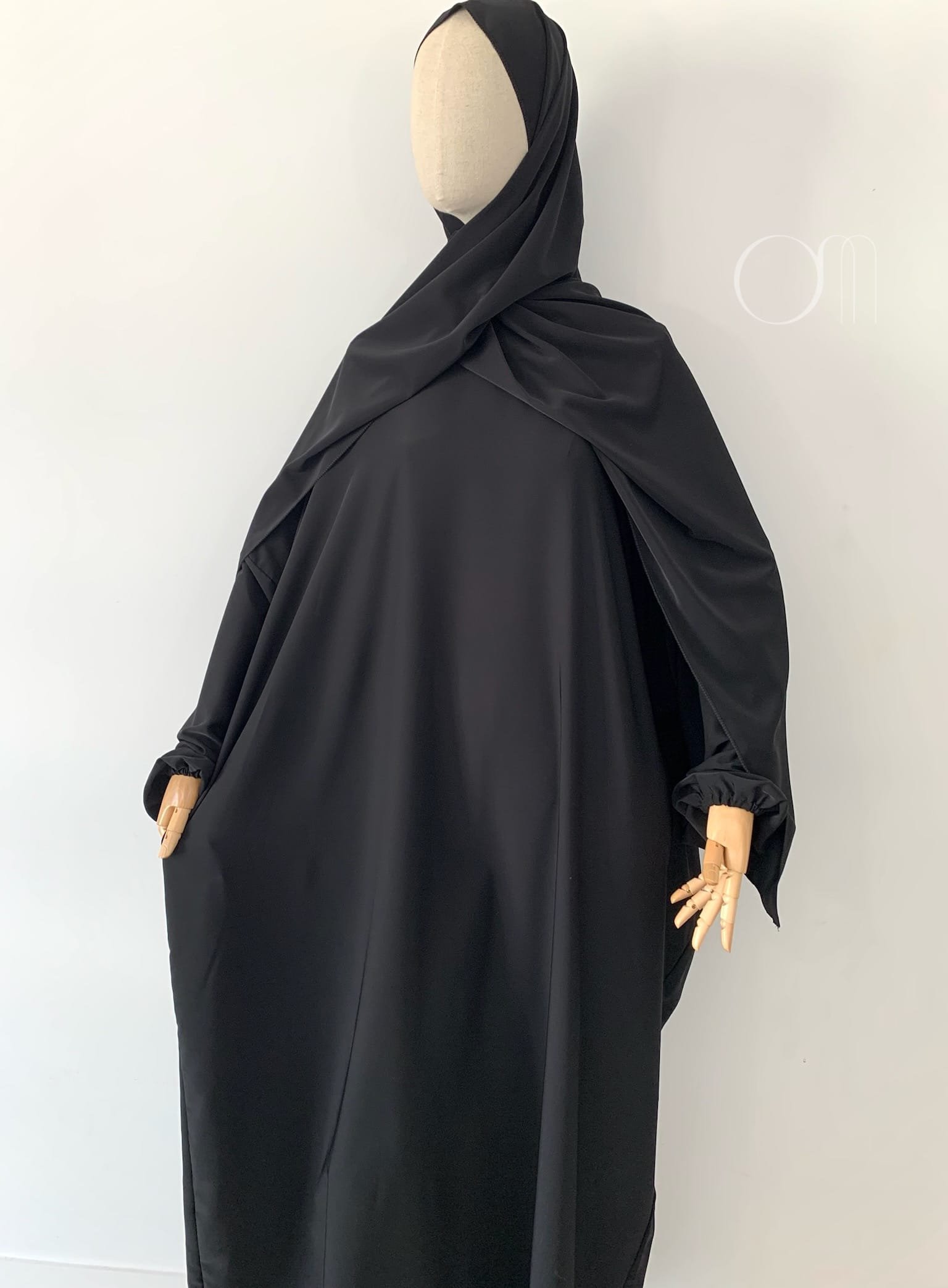 Robe de prière hijab intégré - Noir