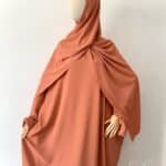 Robe de prière hijab intégré - Saumon