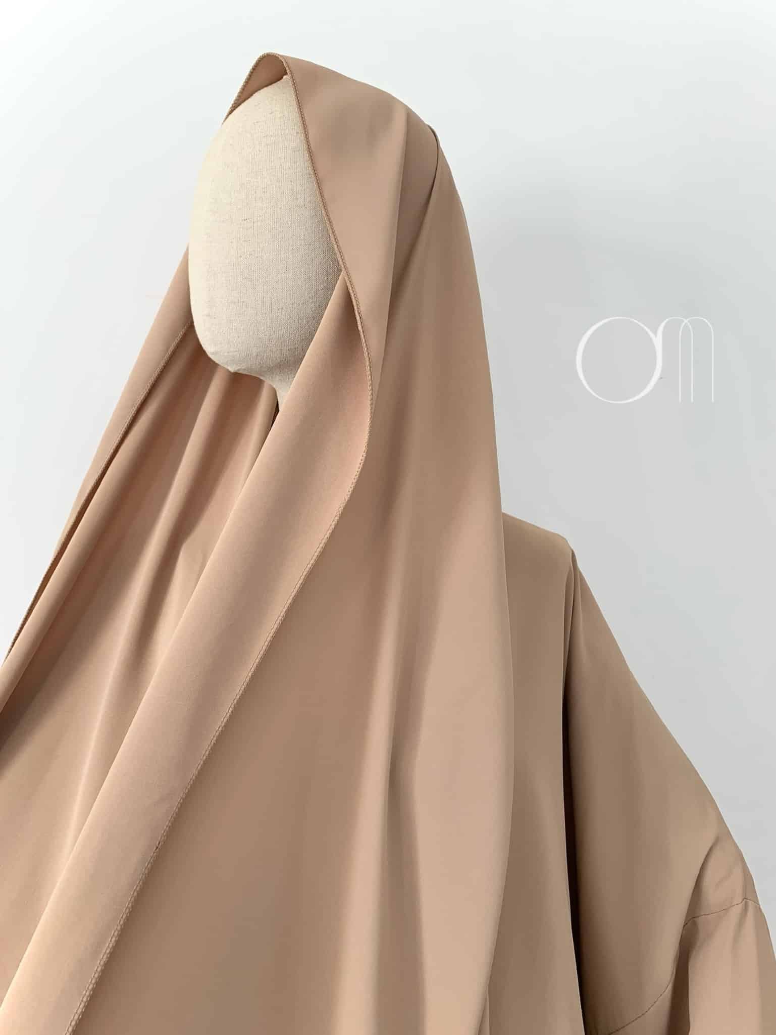 Robe de prière hijab intégré - Beige foncé
