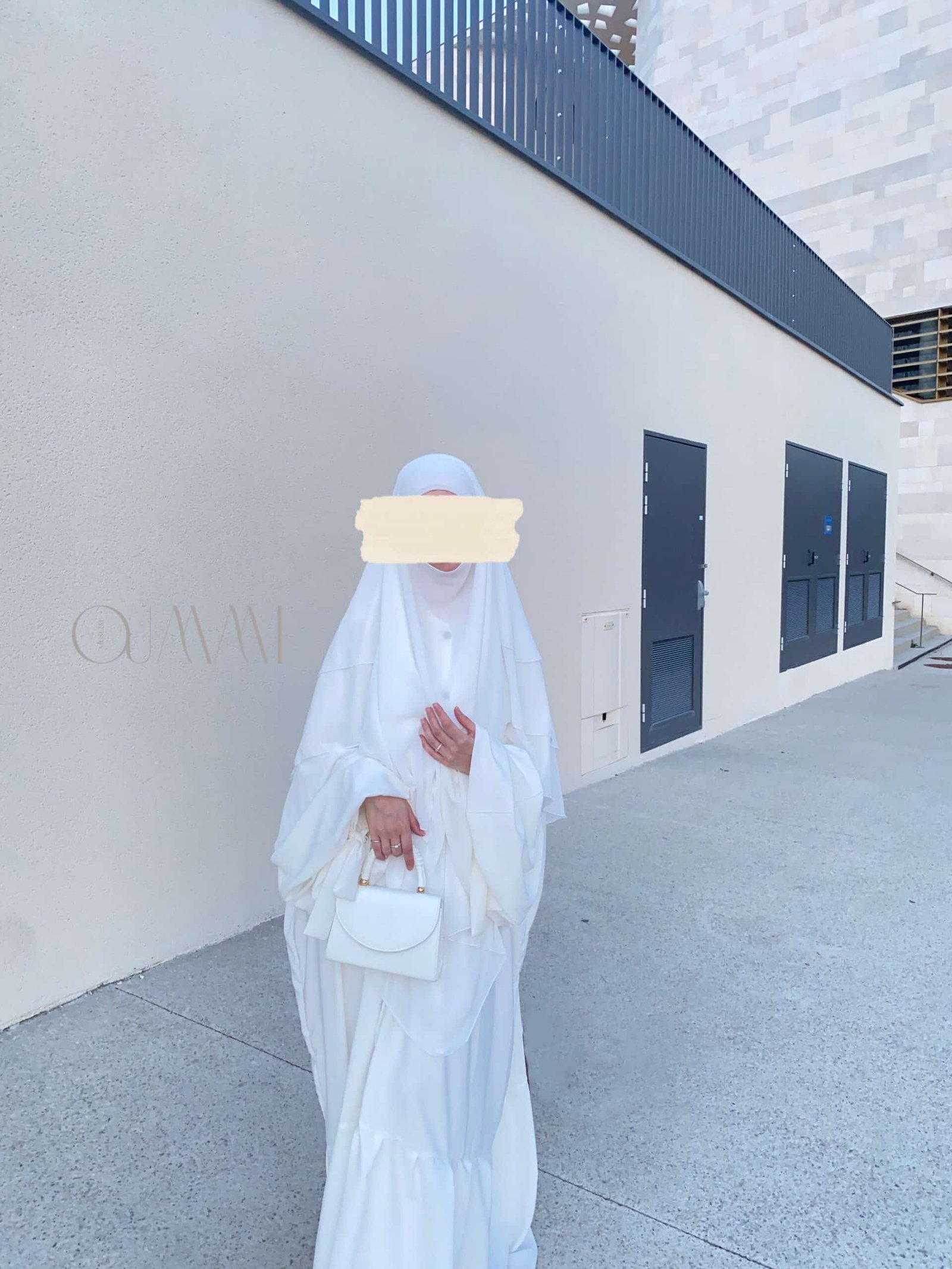 Abaya Femme Royale Sayedati - blanc / Khimar 3 voiles Yemeni blanc